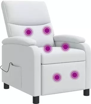 vidaXL Massage-Relaxsessel, Stoff, wei&szlig;