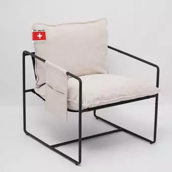 Albatros Breston Vintage-Sessel, Stoff, beige (B0DTYFS1RT)