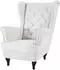 Beautysofa Falco Chesterfield-Ohrensessel, beige, Wenge-Holzbeine (Raven 21)