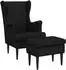 vidaXL Sessel mit Fußhocker, 2-tlg., schwarz, Stoff (3418833)