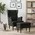 vidaXL Sessel mit Fußhocker, 2-tlg., schwarz, Stoff (3418833)