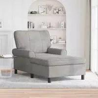 vidaXL Lounge-Liege mit Kissen Hellgrau 91 x 157 x 91 cm Samt