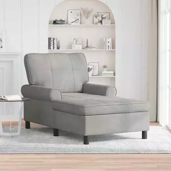 vidaXL Lounge-Liege mit Kissen, Samt, hellgrau, 91x157x91cm (42022922)