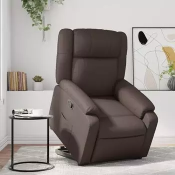 vidaXL Relaxsessel mit Aufstehhilfe, braun, Kunstleder (3205152)