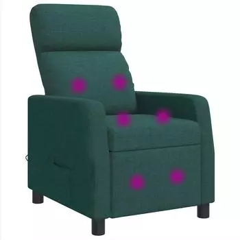 vidaXL Massage-Relaxsessel, dunkelgr&uuml;n, Stoff (42035102)