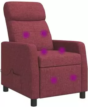 vidaXL Massage-Relaxsessel weinrot, Stoff (42035060)