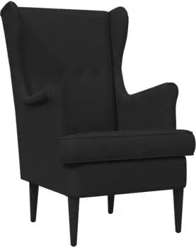 vidaXL Ohrensessel Vintage, Stoff, schwarz (42029884)