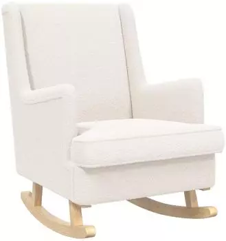 vidaXL Schaukelstuhl Boucl&eacute;, creme (62x80x85cm)