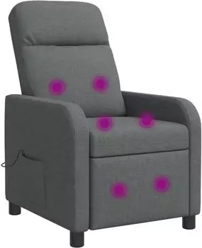 vidaXL Massage-Relaxsessel dunkelgrau Stoff (42034940)