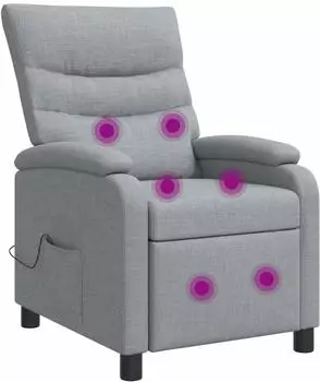 vidaXL Massage-Relaxsessel hellgrau Stoff (42034909)