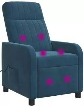 vidaXL Massage-Relaxsessel blau, Samt (42035128)