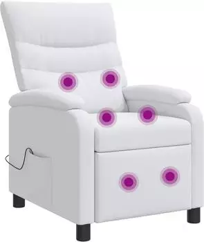 vidaXL Massage-Relaxsessel wei&szlig;, Stoff (42034918)