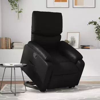 vidaXL Relaxsessel mit Aufstehhilfe, schwarz, Kunstleder (3204886)
