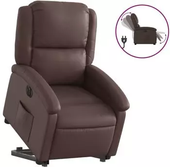 vidaXL Relaxsessel mit elektrischer Aufstehhilfe, braun, Kunstleder (3204242)