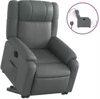 vidaXL Relaxsessel mit Aufstehhilfe Elektrisch Grau Kunstleder
