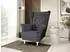 Beautysofa Falco Chesterfield-Sessel Stoff, dunkelgrau, weiße Holzbeine