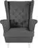 Beautysofa Falco Chesterfield-Sessel Stoff, dunkelgrau, weiße Holzbeine