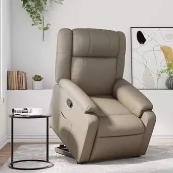 vidaXL Relaxsessel mit Aufstehhilfe, cappuccino-braun, Kunstleder (3205156)