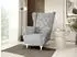Beautysofa Falco Chesterfield-Sessel hellgrau, weiße Holzbeine (800000914548)