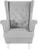 Beautysofa Falco Chesterfield-Sessel hellgrau, weiße Holzbeine (800000914548)