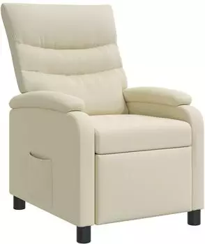 vidaXL Liegesessel creme, Kunstleder, verstellbar (42034882)