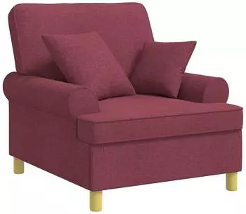 vidaXL XL-Sessel mit Kissen, weinrot, Stoff