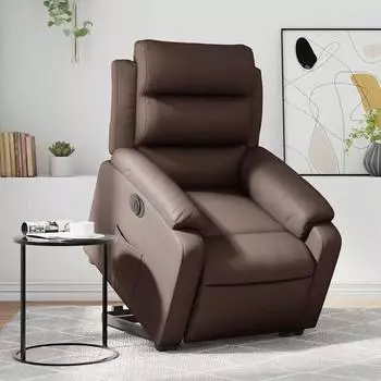 vidaXL Relaxsessel mit Aufstehhilfe, elektrisch, braun, Kunstleder (3205058)