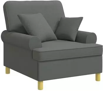 vidaXL XL-Sessel mit Kissen, Stoff, dunkelgrau