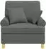 vidaXL XL-Sessel mit Kissen, Stoff, dunkelgrau