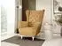 Beautysofa Falco Chesterfield-Sessel, gelb, weiße Holzbeine (800000914542)