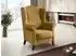 Beautysofa Leonardo Ohrensessel Plüsch, senfgelb, Holzbeine Wenge (800000858648)