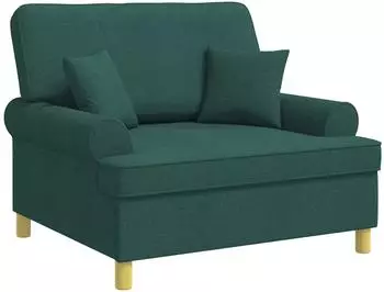 vidaXL Sessel mit Kissen, dunkelgr&uuml;n, Stoff