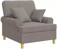 vidaXL XL-Sessel mit Kissen Taupe Stoff