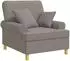 vidaXL XL-Sessel mit Kissen, Stoff, taupe