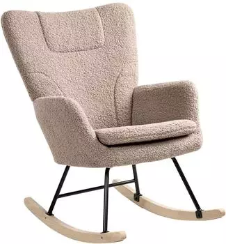 Beliani Sandve Schaukelstuhl Bouclé-Stoff, taupe