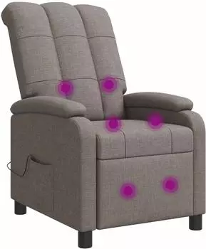 vidaXL Massage-Relaxsessel, taupe, Stoff (42034975)