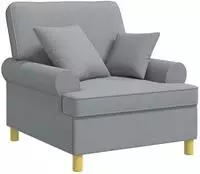 vidaXL XL-Sessel mit Kissen Hellgrau Stoff