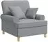 vidaXL XL-Sessel mit Kissen, hellgrau, Stoff