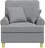vidaXL XL-Sessel mit Kissen, hellgrau, Stoff
