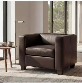 MCW Lille Loungesessel Textil Lederlook, braun (800000414969)