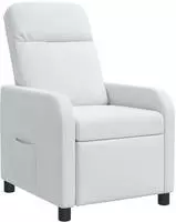 vidaXL Liegesessel Wei&szlig; Stoff