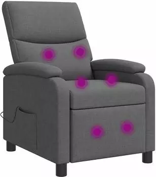 vidaXL Massage-Relaxsessel dunkelgrau, Stoff (42035010)