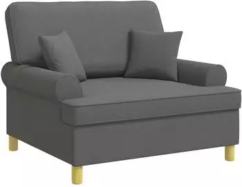 vidaXL Sessel mit Kissen, Stoff, dunkelgrau