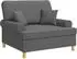 vidaXL Sessel mit Kissen, Stoff, dunkelgrau