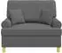 vidaXL Sessel mit Kissen, Stoff, dunkelgrau