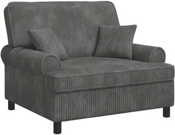 vidaXL XXL-Sessel mit Kissen, hellgrau, 1,5-Linien-Stoff