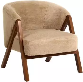 Beliani Skei Sessel Kunstfell, beige