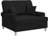vidaXL Sessel mit Kissen, Stoff, schwarz