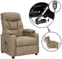vidaXL Relaxsessel Elektrisch Taupe Stoff