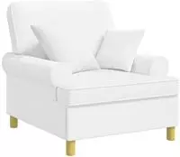 vidaXL XL-Sessel mit Kissen Wei&szlig; Stoff